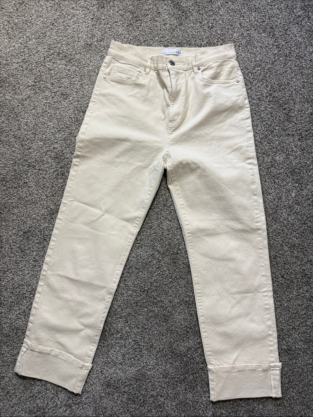 LOFT Straight-Leg Jeans in Off-White
